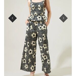 Floral Black and White flare Avara pants